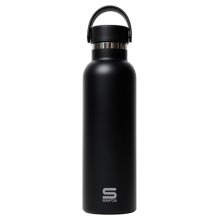 Safta Botella Termo de 600ml - Acero Inoxidable - Base de Silicona Antideslizante - Asa Superior - Color Negro