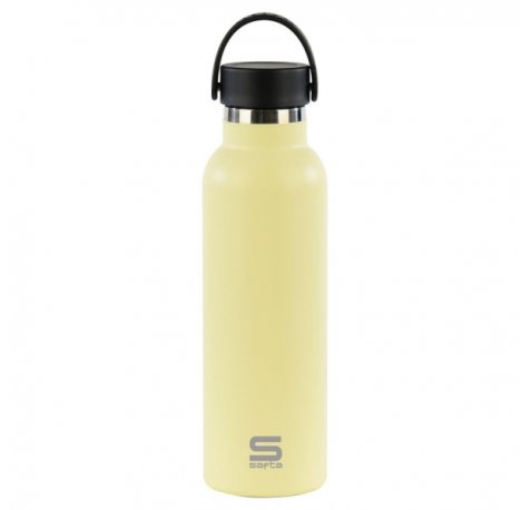 Safta Botella Termo de 600ml - Acero Inoxidable - Asa Superior - Color Amarillo