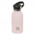 Safta Botella Isotermica Infantil - Capacidad 350ml - Tapon Roscado con Valvula - Base de Silicona - Asa Superior - Acero Inoxidable - 12h Caliente - 24h Frio - 19.5x7.3cm - Color Rosa