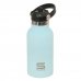 Safta Botella Isotermica Infantil - Capacidad 350ml - Tapon Roscado con Valvula - Base de Silicona - Asa Superior - Acero Inoxidable - 12h Caliente - 24h Frio - 19.5x7.3cm - Color Azul Pastel