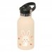 Safta Conejo Botella Isotermica Infantil - Capacidad 350ml - Tapon Roscado con Valvula - Base de Silicona - Asa Superior - Acero Inoxidable - 12h Caliente - 24h Frio - 19.5x7.3cm - Color Melocoton Claro