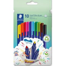 Staedtler Triplus Color 323 Pack de 10 Rotuladores - Trazo 1mm Aprox - Tinta Antisecado - Capuchon Ventilado - Colores Surtidos