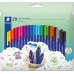 Staedtler Triplus Color 323 Pack de 20 Rotuladores - Trazo 1mm Aprox - Tinta Antisecado - Capuchon Ventilado - Colores Surtidos