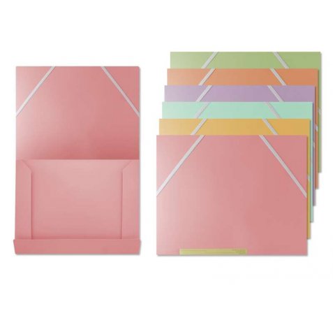 Bismark Carpeta de Solapa Polipropileno - Tamaño A4 - Cierre con Gomas - Colores Surtidos Pastel