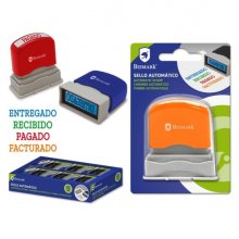 Bismark Sello Automatico - Modelos: Entregado, Recibido, Cobrado y Facturado - Diferentes Colores para Diferenciarlos (12 uds)