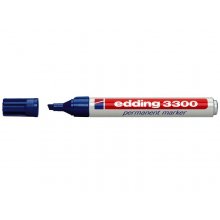 Edding 3300 Rotulador Permanente - Punta Biselada - Trazo entre 1 y 5 mm. - Tinta Casi Inodora - Secado Rapido - Color Azul (10 uds)