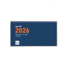 Finocam Coctel Agenda Plana - Anual 2026 - Formato Pl1 - 121x6x6mm - Semana Vista en Vertical - Color Azul