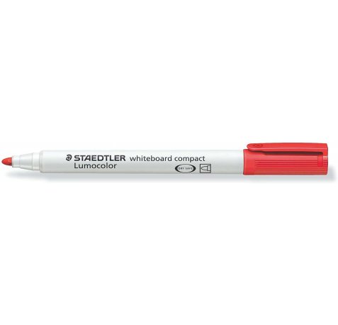Staedtler Lumocolor 341 Marcador para Pizarra Blanca - Punta Biselada 1 - 2mm Aprox - Secado Rapido - Color Rojo (10 uds)