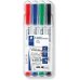 Staedtler Lumocolor Whiteboard Compact 341 Pack de 4 Marcadores para Pizarra - Secado Rapido - Colores Surtidos