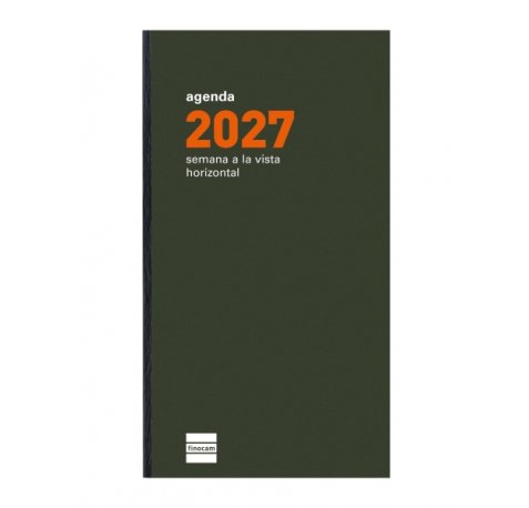 Finocam P499 Recambio para Agenda Plana - Anual 2027 - Semana Vista Horizontal - Formato PL4 - 80x150mm - Papel de 60g/m2 - Color Crema