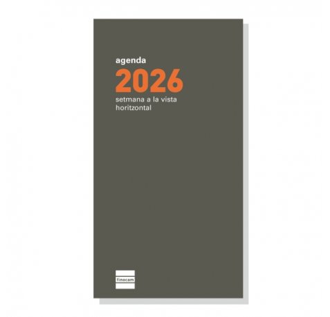 Finocam P499C Recambio para Agenda Plana en Catalan - Anual 2026 - Formato Pl4 - 81x5x150mm - Semana Vista Horizontal - Color Blanco