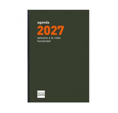 Finocam P394 Recambio para Agenda Plana - Anual 2027 - Semana Vista Horizontal - Formato PL3 - 82x127mm - Papel de 60g/m2 - Color Crema