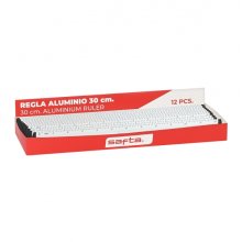 Safta Expositor con 12 Reglas de 30cm - Aluminio - 330x125x30mm - Colores Surtidos