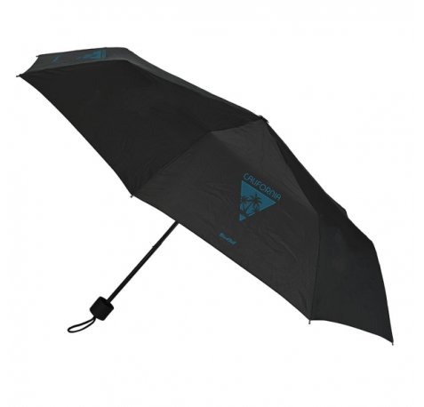 Safta Blackfit8 California Paraguas Manual de 98cm - 8 Paneles - Asa y Punta de PVC - Poliester - Nervios de Acero de 8mm - Cordon - Color Negro