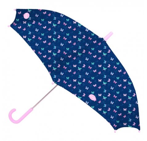 Safta Blackfit8 Mariposas Paraguas Automatico de 60cm - 8 Paneles - Asa Engomada - Punta de PVC - Poliester - Nervios de Acero de 10mm - Color Azul Marino