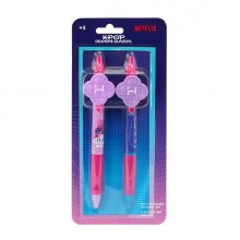 Safta K-Pop Demon Hunters Pack de 2 Boligrafos Borrables - Presentado en Blister - Tinta de Calidad - Ergonomicos - Multicolor