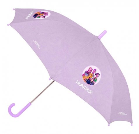 Safta K-Pop Demon Hunters Iconic Paraguas Automatico - Diametro de 60cm - Cupula con 8 Paneles - Punta de PVC - Asa Engomada - Poliester - Color Lavanda