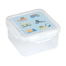 Safta Gruas Fiambrera de 1.27L - PVC sin BPA - Cierre Hermetico a Presion - 130x130x75mm - Color Transparente