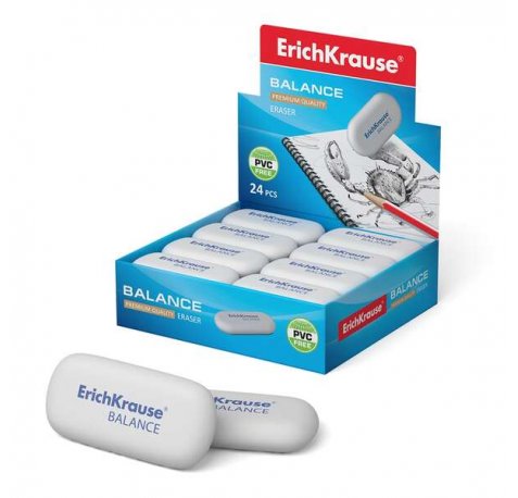 Erichkrause Balance Borrador de Dureza Media - Fabricado de Caucho Termoplastico Hipoalergenico - Ecologico y Moderno - Libre de Impurezas - No Contiene Pvc - Color Negro (24 uds)