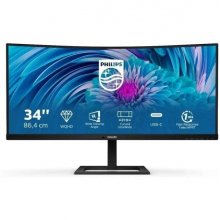 Philips E Line 346E2CUAE/00 Monitor 34" LED Curvo WQHD+ 100Hz FreeSync Premium - Respuesta 1ms - Altavoces 10W - Ajustable en Altura e Inclinable - 21:9 - HDMI, DisplayPort, USB-C - VESA 100x100mm
