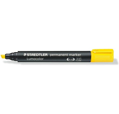 Staedtler Lumocolor 350 Rotulador Permanente - Secado Rapido - Punta 2 - 5 mm Aprox - Color Amarillo (10 uds)