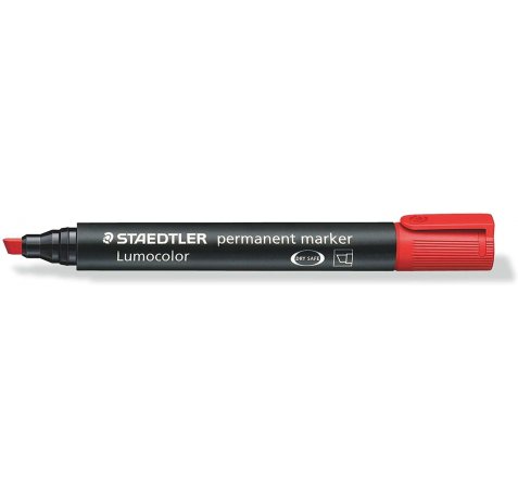 Staedtler Lumocolor 350 Rotulador Permanente - Secado Rapido - Punta 2 - 5 mm Aprox - Color Rojo (10 uds)