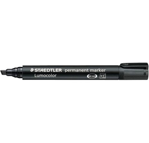 Staedtler Lumocolor 350 Rotulador Permanente - Secado Rapido - Punta 2 - 5 mm Aprox - Color Negro (10 uds)