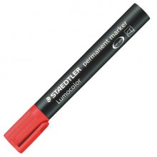 Staedtler Lumocolor 352 Rotulador Permanente - Punta Redonda - Trazo 2mm aprox. - Capuchon con Clip - Secado Rapido - Color Rojo (10 uds)