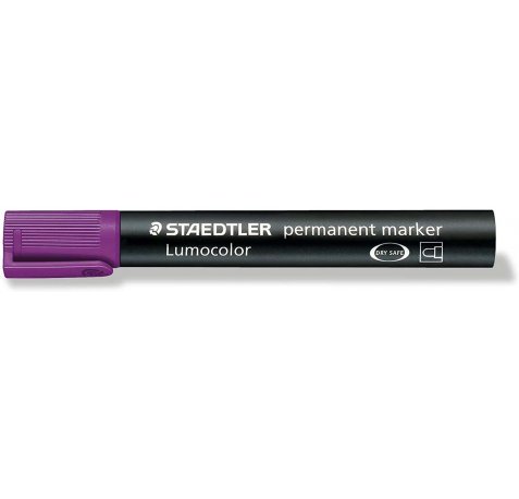 Staedtler Lumocolor 352 Rotulador Permanente - Punta Redonda - Trazo 2mm Aprox - Capuchon con Clip - Secado Rapido - Color Violeta (10 uds)