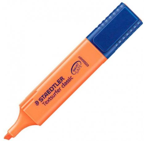 Staedtler Textsurfer Classic 364 Rotulador Marcador Fluorescente - Punta Biselada - Trazo entre 1mm-5mm - Tinta con Base de Agua - Color Naranja (10 uds)