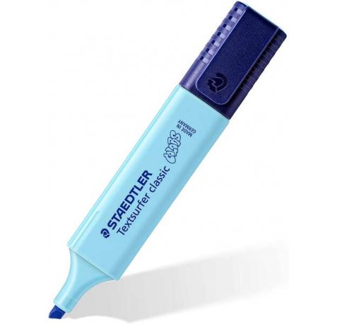 Staedtler Textsurfer Classic 364 Vintage Rotulador Marcador Fluorescente - Punta Biselada - Trazo entre 1mm-5mm - Tinta con Base de Agua - Color Azul Cielo (10 uds)