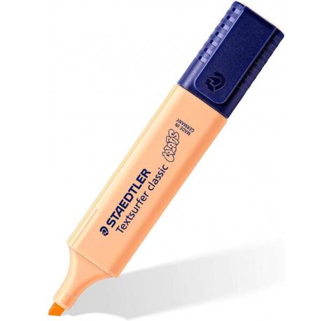 Staedtler Textsurfer Classic 364 Pastel Rotulador Marcador Fluorescente - Punta Biselada - Trazo entre 1mm-5mm - Tinta con Base de Agua - Color Melocoton (10 uds)