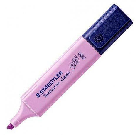 Staedtler Textsurfer Classic 364 Pastel Rotulador Marcador Fluorescente - Punta Biselada - Trazo entre 1mm-5mm - Tinta con Base de Agua - Color Lavanda (10 uds)