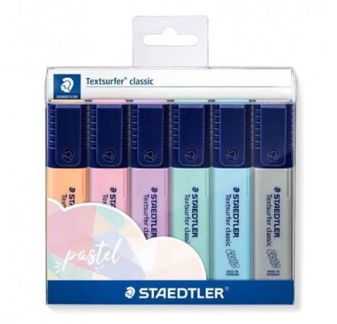 Staedtler Textsurfer Classic 364 Pack de 4 Marcadores Fluorescentes - Secado Rapido - Trazo 1 - 5mm Aprox - Colores Surtidos