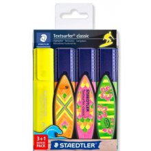 Staedtler Textsurfer Classic 364 Pack de 4 Marcadores Fluorescentes - Secado Rapido - Trazo 1 - 5mm Aprox - Colores Surtidos