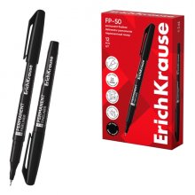 Erichkrause Marcador Permanente Fp-50 - Punta Fina de 0.6mm - Resistente a La Luz y al Agua - Color Negro (12 uds)