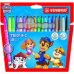 Stabilo Trio A-Z Patrulla Canina Pack de 18 Rotuladores con DiseÃ±os de la Patrulla Canina - Punta Fina de Fibra - Trazo 0.7mm - Tinta Lavable - Zona de Agarre Triangular - Colores Surtidos