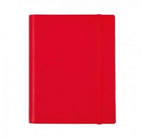 Finocam Duoband Agenda con Bloc de Notas en Catalan - Anual 2026 - Formato E10 - 168x15x226mm - Semana Vista Horizontal - Color Rojo