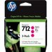 HP 712 Magenta Pack de 3 Cartuchos de Tinta Originales - 3ED78A