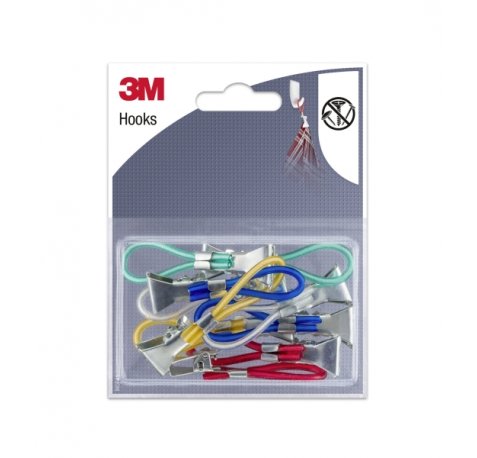 3M Pack de 10 Lazos con Pinza para Colgar - Clip Multiusos - Colores Surtidos