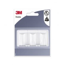 3M Gancho Adhesivo Rectangular - Formato L - Soporta hasta 0.6kg - Color Blanco