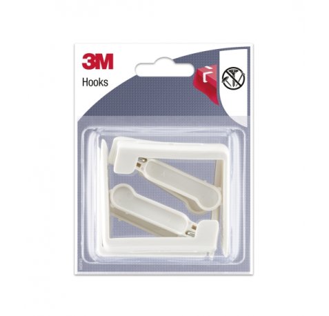 3M Pack de 4 Ganchos para Mantel - Cierre Tipo Pinza - Color Blanco