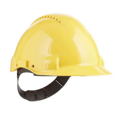 3M Casco Protector - con Ventilacion - Sensor Uvicator - Pin de Ajuste - Color Amarillo