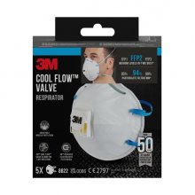 3M Pack de 5 Mascarillas para Particulas FFP2 - Desechable - con Valvula - para Niveles Medios de Particulas - Color Blanco