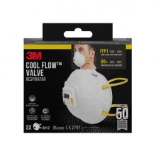 3M Cool Flow Pack de 3 Mascarillas para Particulas FFP1 - Desechable - con Valvula - para Niveles Bajos de Particulas - Color Blanco 3M Cool Flow Pack de 3 Mascarillas para Particulas FFP1 - Desechable - con Valvula - para Niveles Bajos de Particulas - Color Blanco
