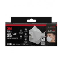 3M Aura Comfort Cool Flow Pack de 5 Mascarillas para Particulas FFP3 - Desechable - con Valvula - para Altos Niveles de Particulas - Color Blanco 3M Aura Comfort Cool Flow Pack de 5 Mascarillas para Particulas FFP3 - Desechable - con Valvula - para Altos Niveles de Particulas - Color Blanco