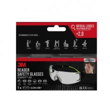 3M Securefit Gafas de Seguridad Graduadas - Bifocales - +2.0 Dioptrias - Antivaho - Antirrayaduras - Lente Incolora - Proteccion UV - Color Transparente