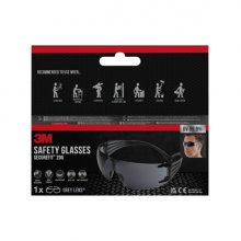 3M Securefit Gafas de Seguridad - Lentes Oscurecidas - Antivaho - Antirrayaduras - Proteccion UV - Color Negro