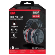 3M Worktunes Connect Orejeras Auditivas con Bluetooth - Microfono Integrado - SNR 3dB - Sonido de Alta Calidad - Ajustable - Color Negro/Rojo