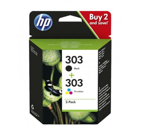 HP 303 Negro + Color Pack de 2 Cartuchos de Tinta Originales - 3YM92AE